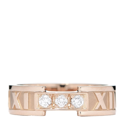 Tiffany 18K Rose Gold Diamond Atlas Ring 53 6.5 1 of 5