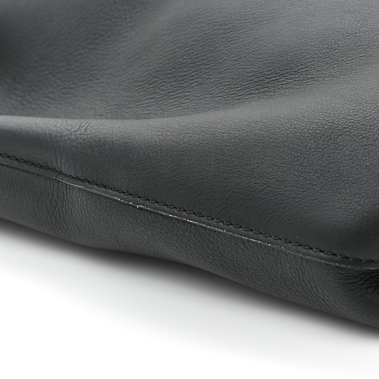Calfskin Grommet Hobo Black