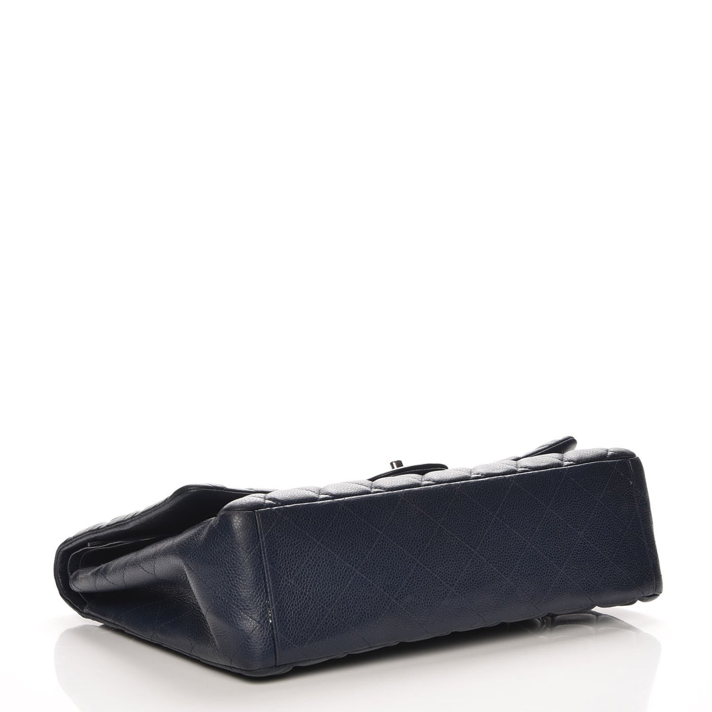 Caviar Quilted Maxi Double Flap Navy Blue