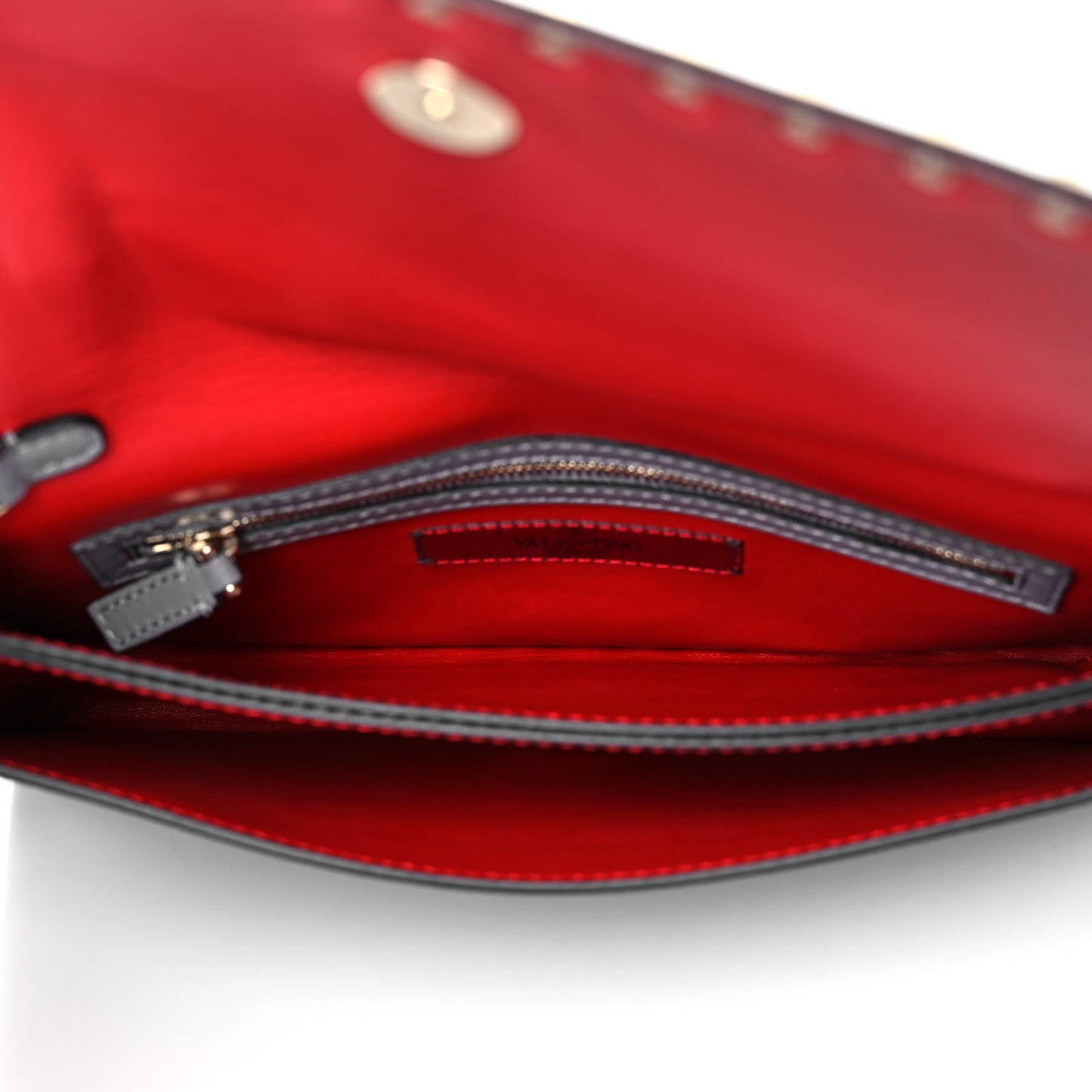 Nappa Rockstud Wristlet Clutch Light Stone
