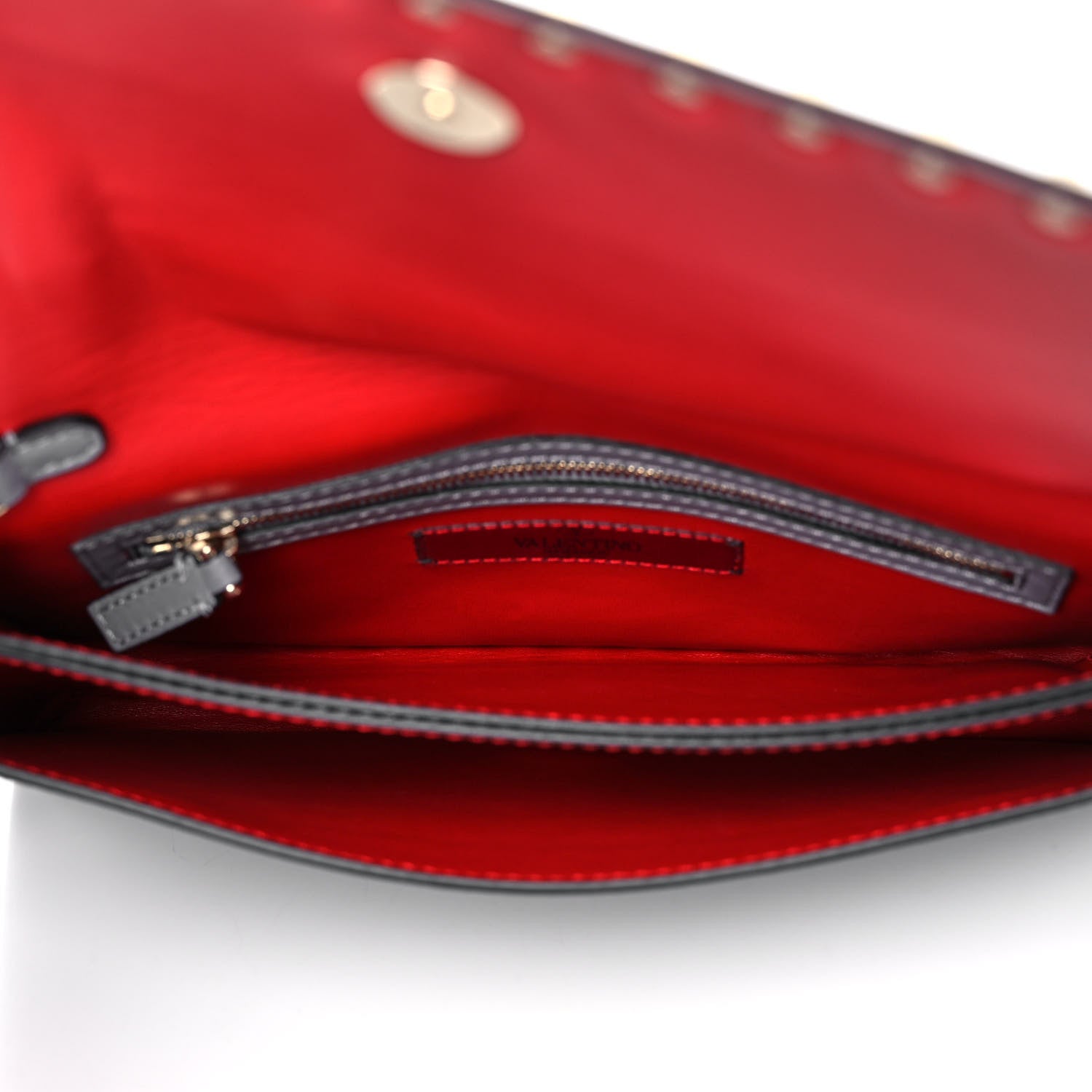 Valentino Garavani Nappa Rockstud Wristlet Clutch Light Stone 5 of 11