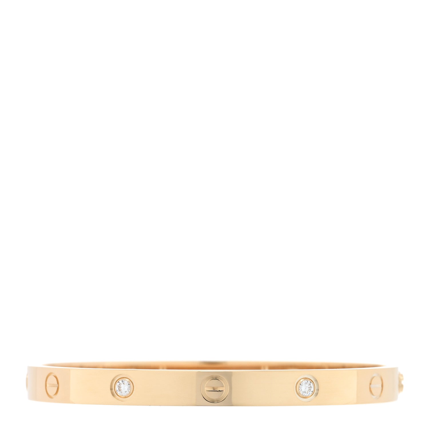 Cartier 18K Yellow Gold 4 Diamond LOVE Bracelet 1 of 7
