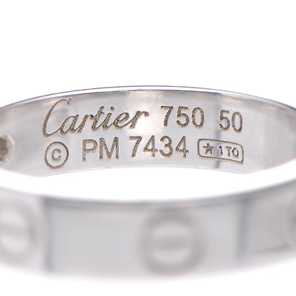 Cartier 18K White Gold Diamond 4mm LOVE Wedding Band Ring 50 5.25 4 of 5