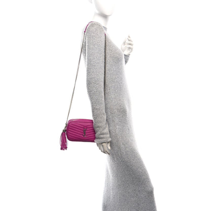 Saint Laurent Grain De Poudre Matelasse Monogram Mini Lou Camera Bag Fuxia Electrique 2 of 10