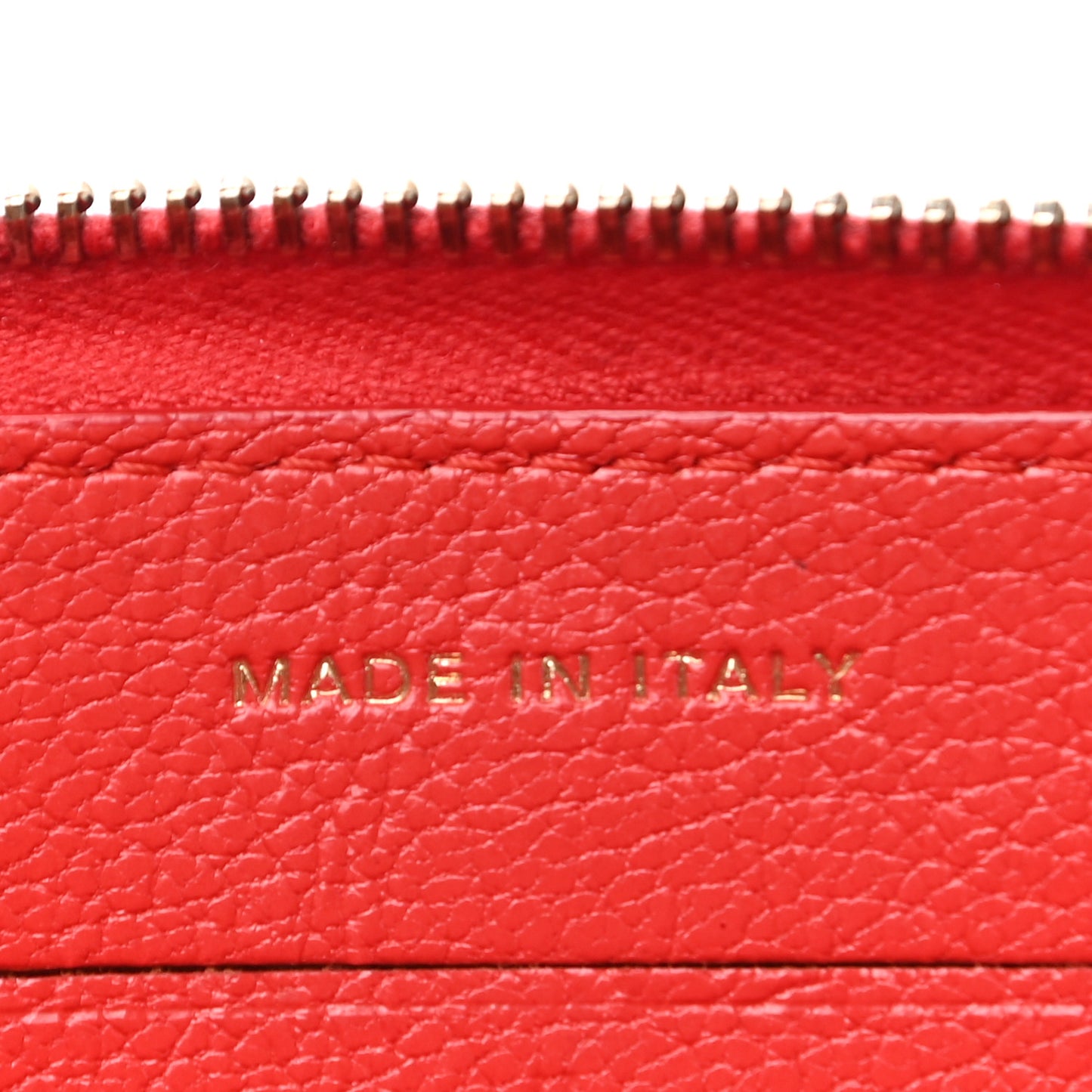 Shiny Goatskin Diagonal Quilted Small Zip Around Wallet Red