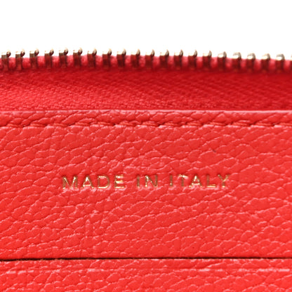 Chanel Shiny Goatskin Diagonal Quilted Small Zip Around Wallet Red 7 of 11