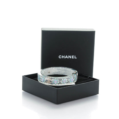 Chanel Lucite Crystal Sequin Flower CC Cuff Multicolor 5 of 5