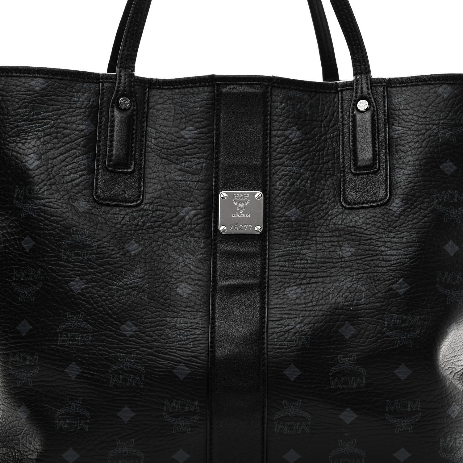 MCM Visetos Large Liz Reversible Shopper Tote Black 11 of 17
