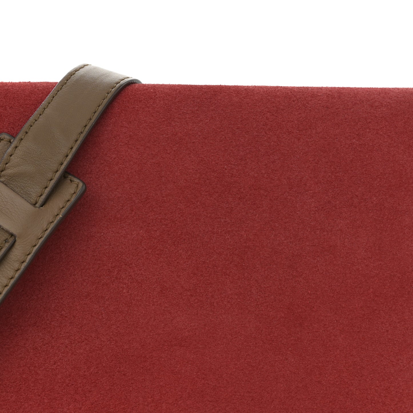 Smooth Calfskin Suede Medium Tri-Color Trapeze Vermillion