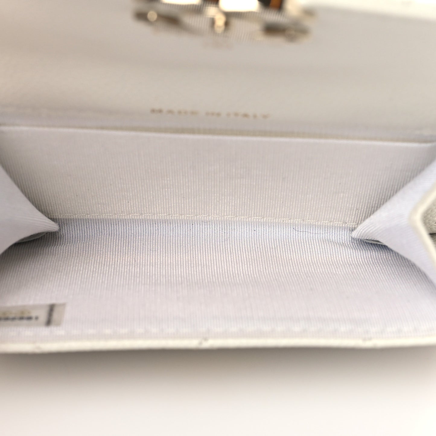 Caviar Quilted Card Holder On Chain White