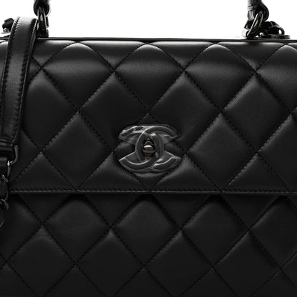 Chanel Lambskin Quilted Small Trendy CC Dual Handle Flap Bag So Black 8 of 11