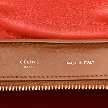 Celine Natural Calfskin Suede Medium Bi-Color Trapeze Tan 5 of 8