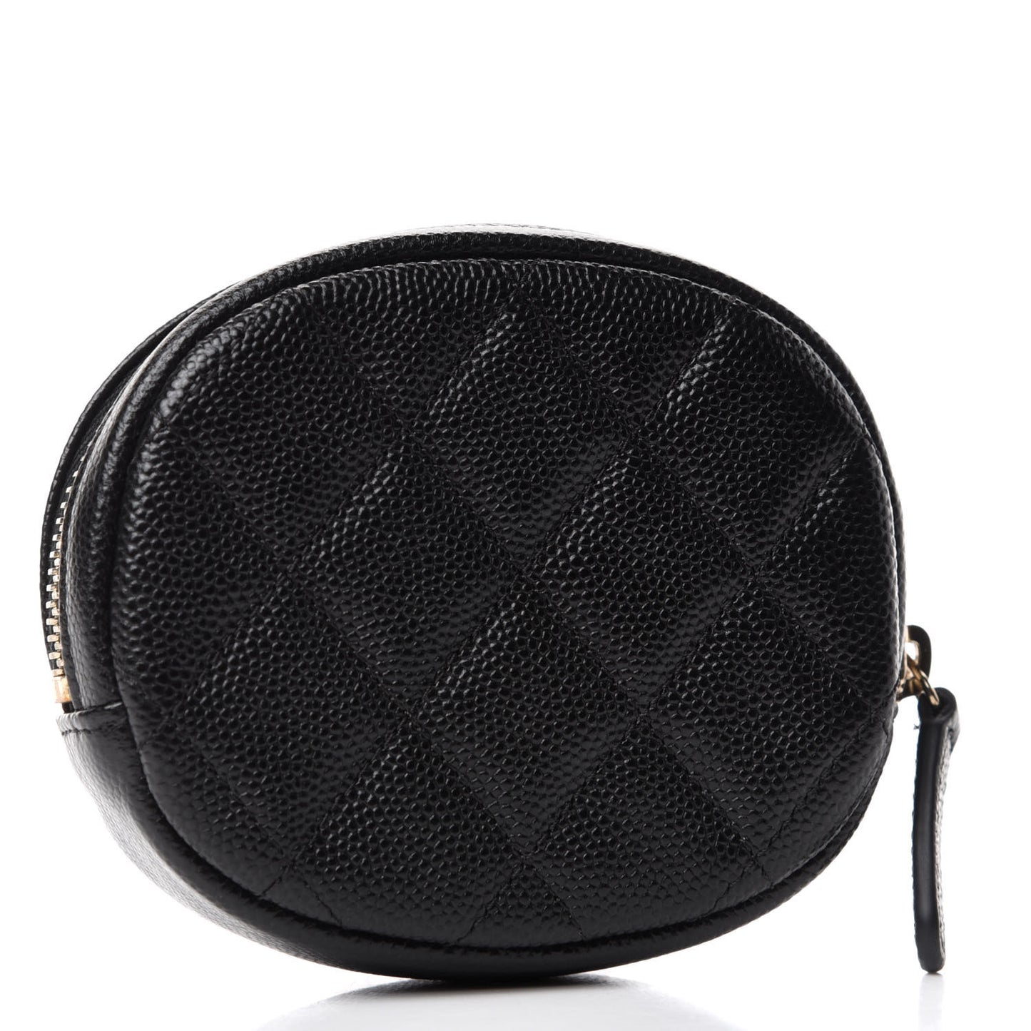 Caviar Quilted Zip Around Classic Coin Purse Black