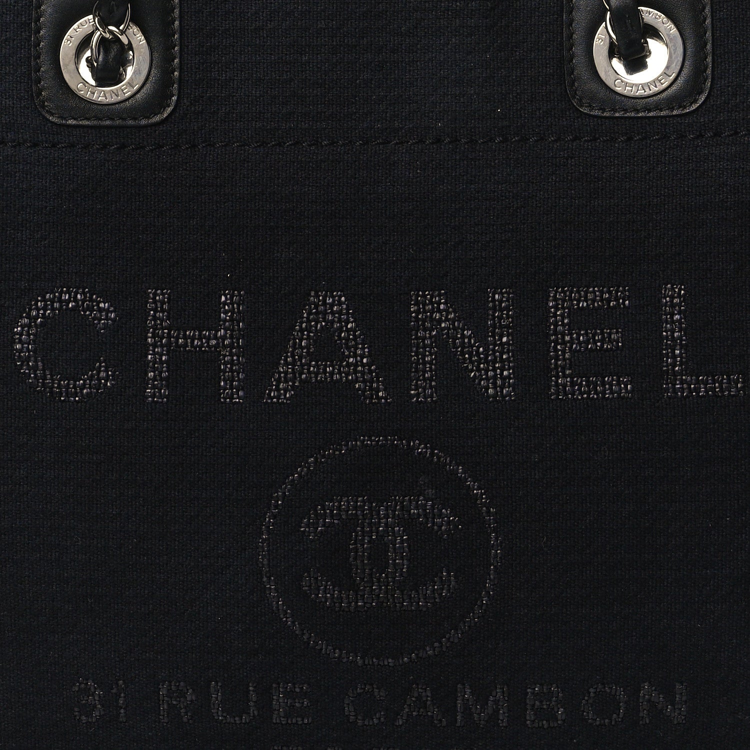 Chanel Canvas Small Deauville Tote Black 9 of 12