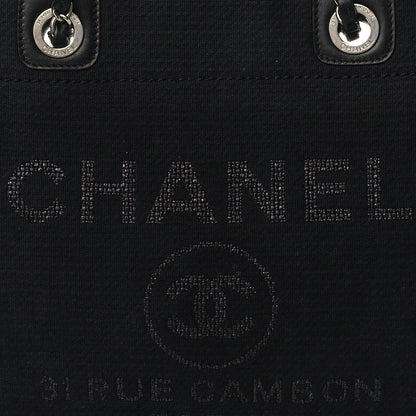 Chanel Canvas Small Deauville Tote Black 9 of 12