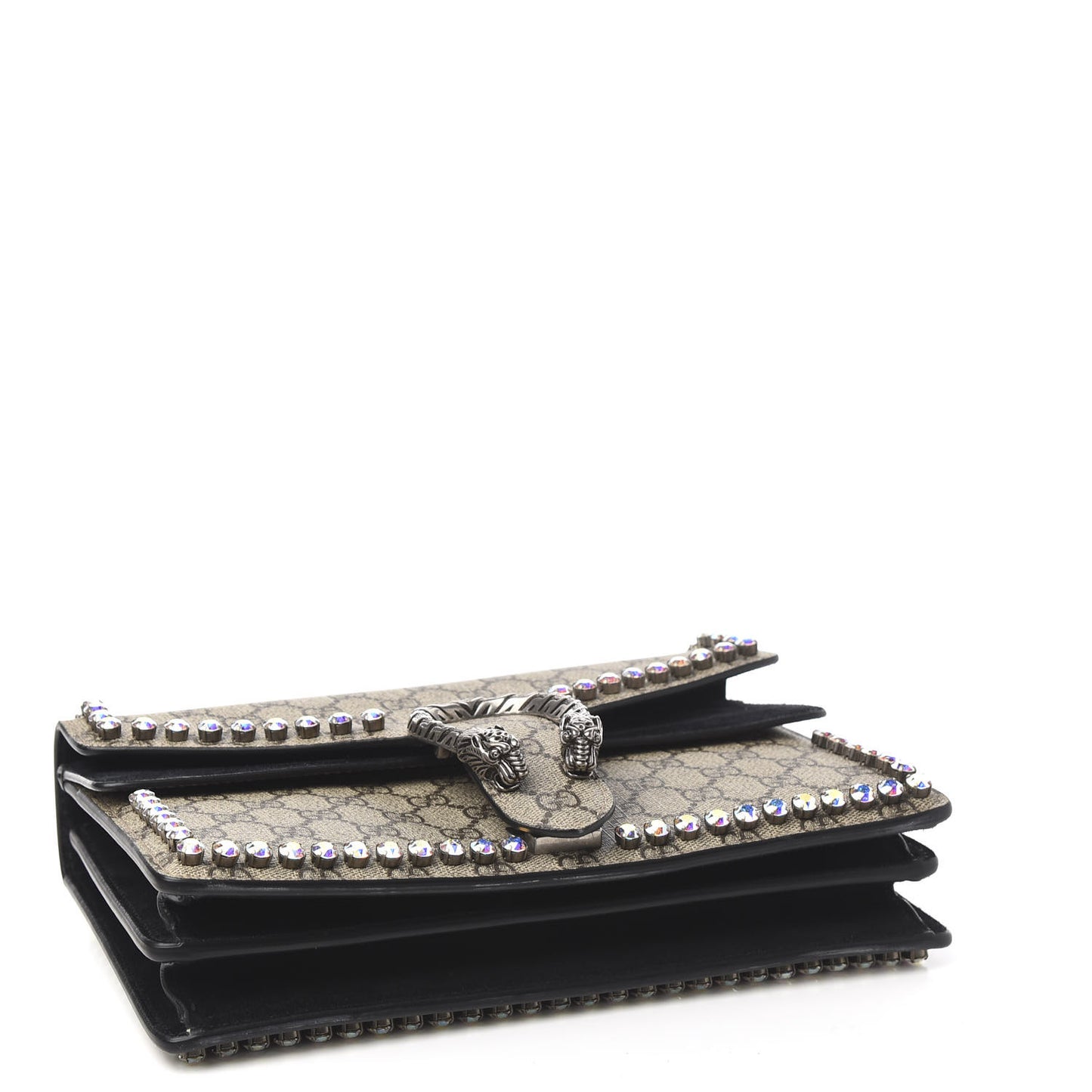 GG Supreme Monogram Crystal Small Dionysus Shoulder Bag Black