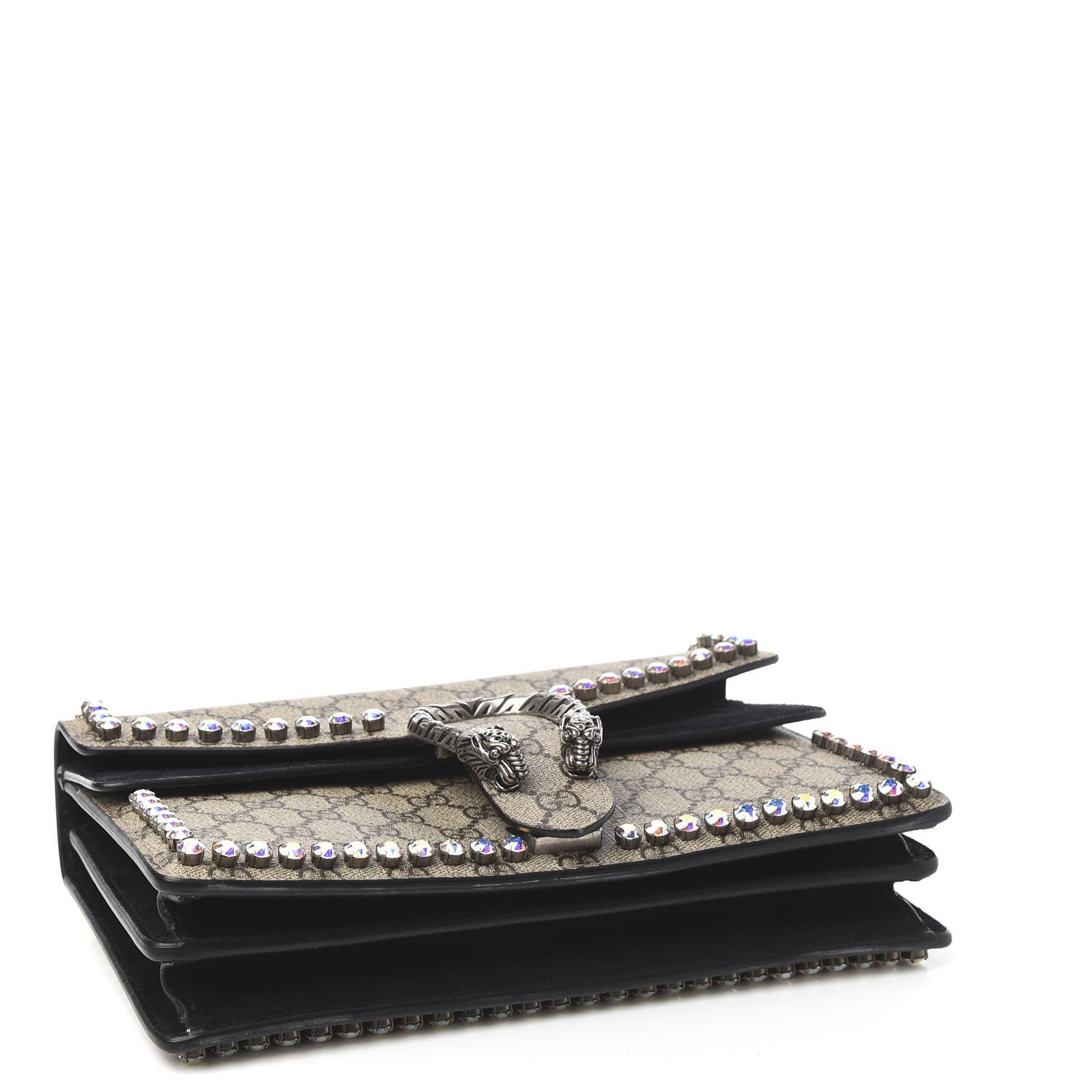 Gucci GG Supreme Monogram Crystal Small Dionysus Shoulder Bag Black 4 of 12