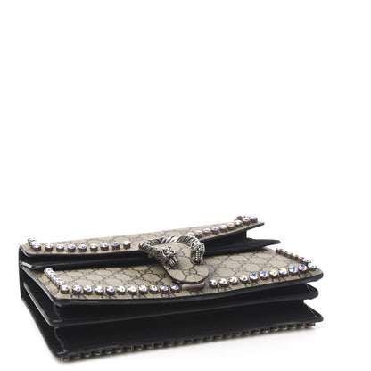 Gucci GG Supreme Monogram Crystal Small Dionysus Shoulder Bag Black 4 of 12