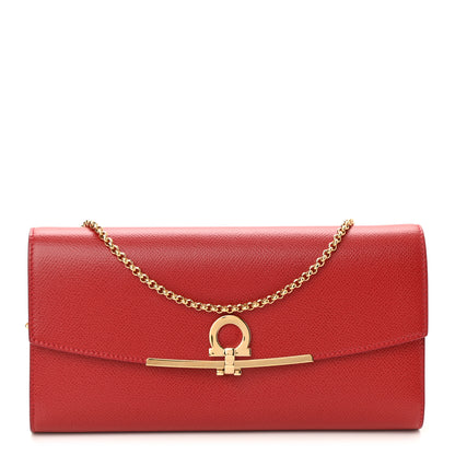 Salvatore Ferragamo Hammered Calfskin Mini Gancini Icona Bag Lipstick 1 of 8