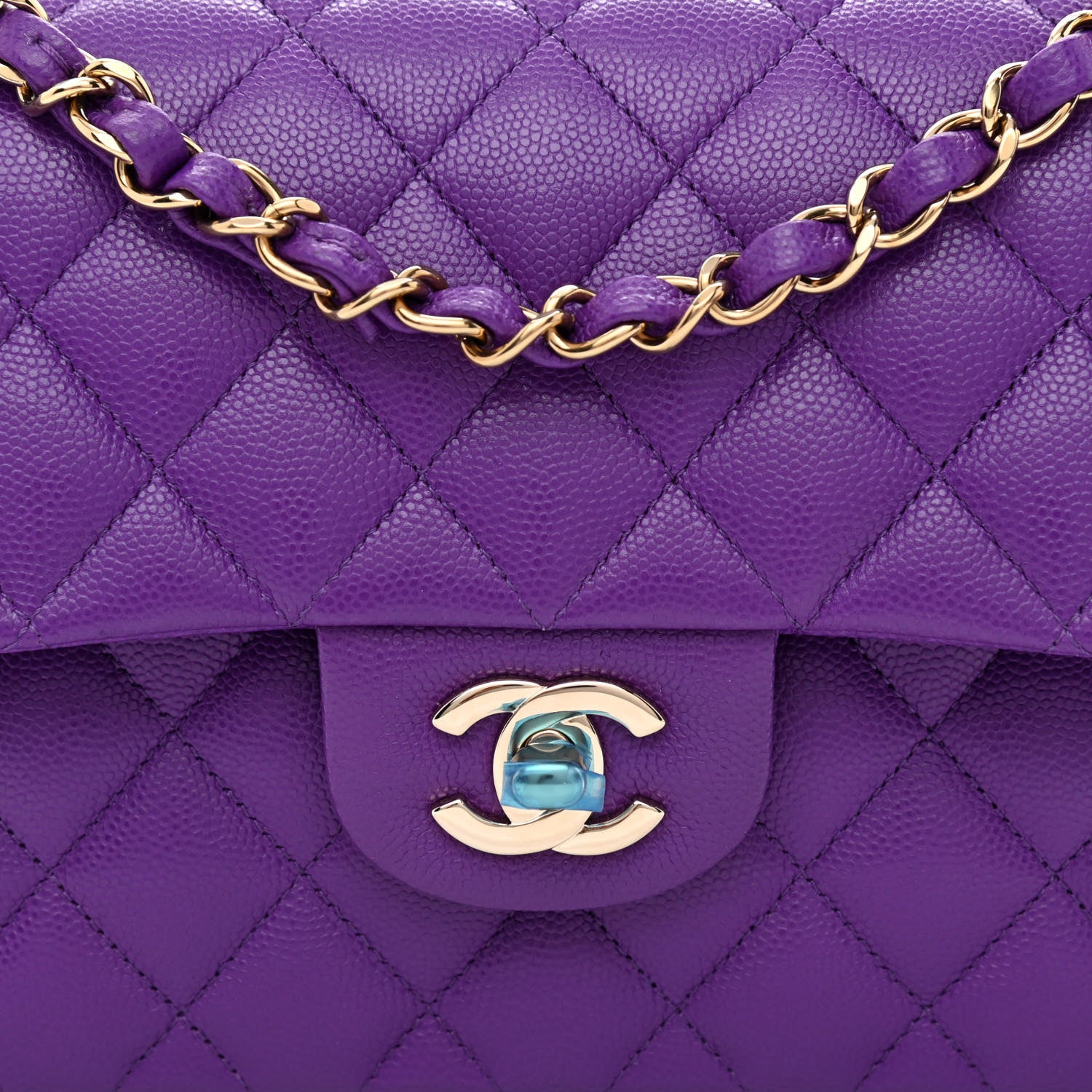 Chanel Caviar Quilted Small Double Flap Dark Purple 7 of 9