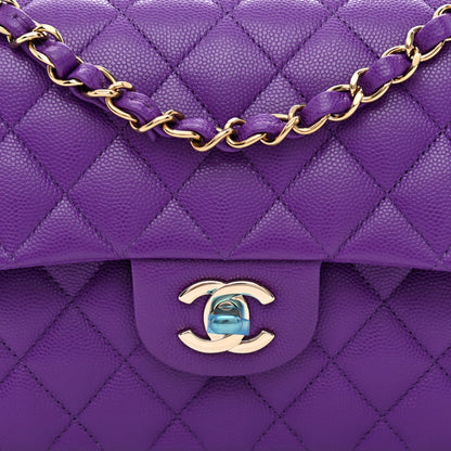 Chanel Caviar Quilted Small Double Flap Dark Purple 7 of 9