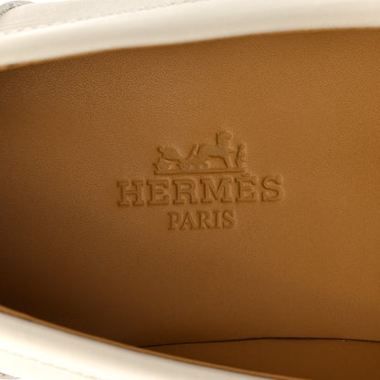 Hermes Calfskin Womens Impact Loafers 35 Blanc De Paris 7 of 11