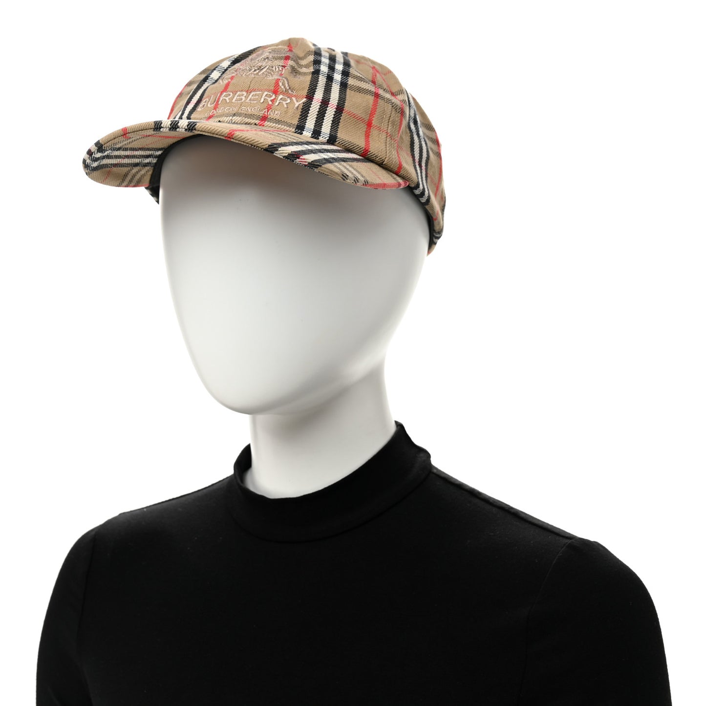 X SUPREME Cotton Vintage Check Monogram Baseball Hat Archive Beige