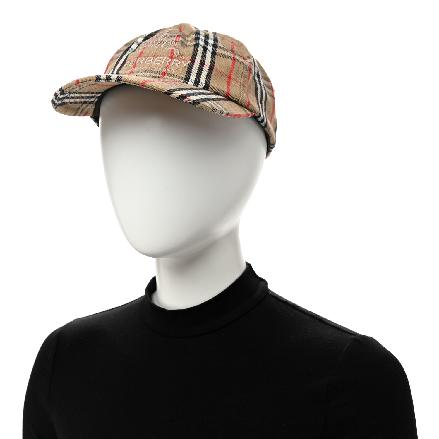 Burberry X SUPREME Cotton Vintage Check Monogram Baseball Hat Archive Beige 2 of 8