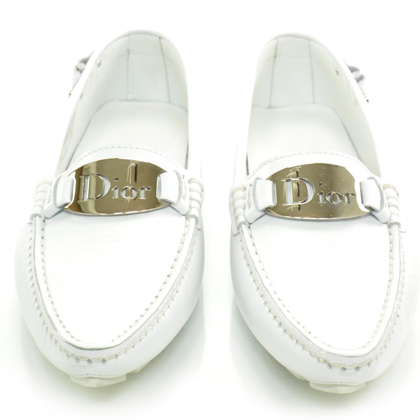 Leather Driving Loafers 35.5 White