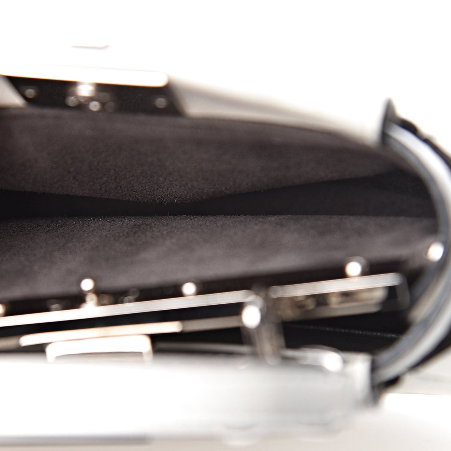Shiny Nappa Micro Peekaboo Iconic Satchel White