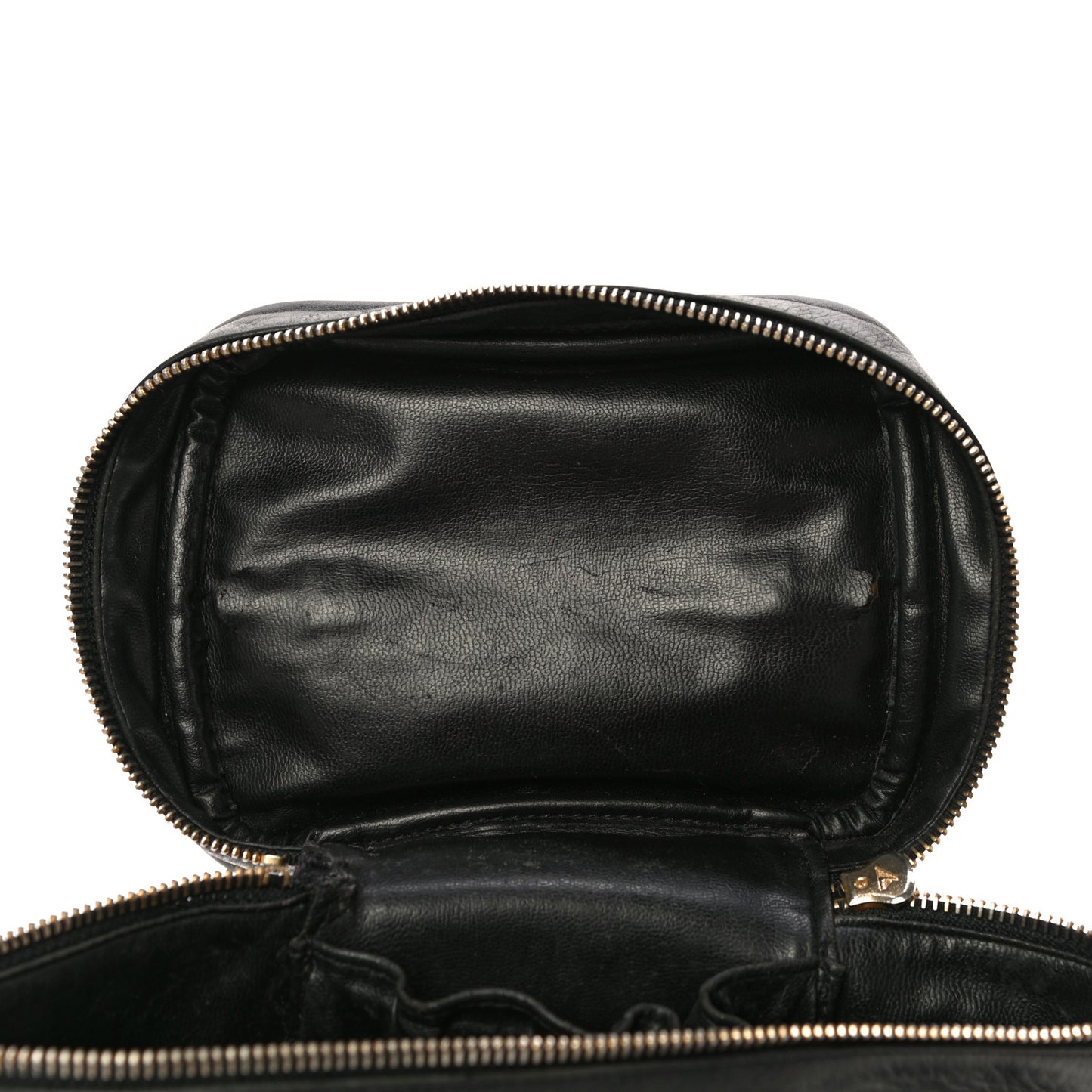 Lambskin Vanity Cosmetic Case Black