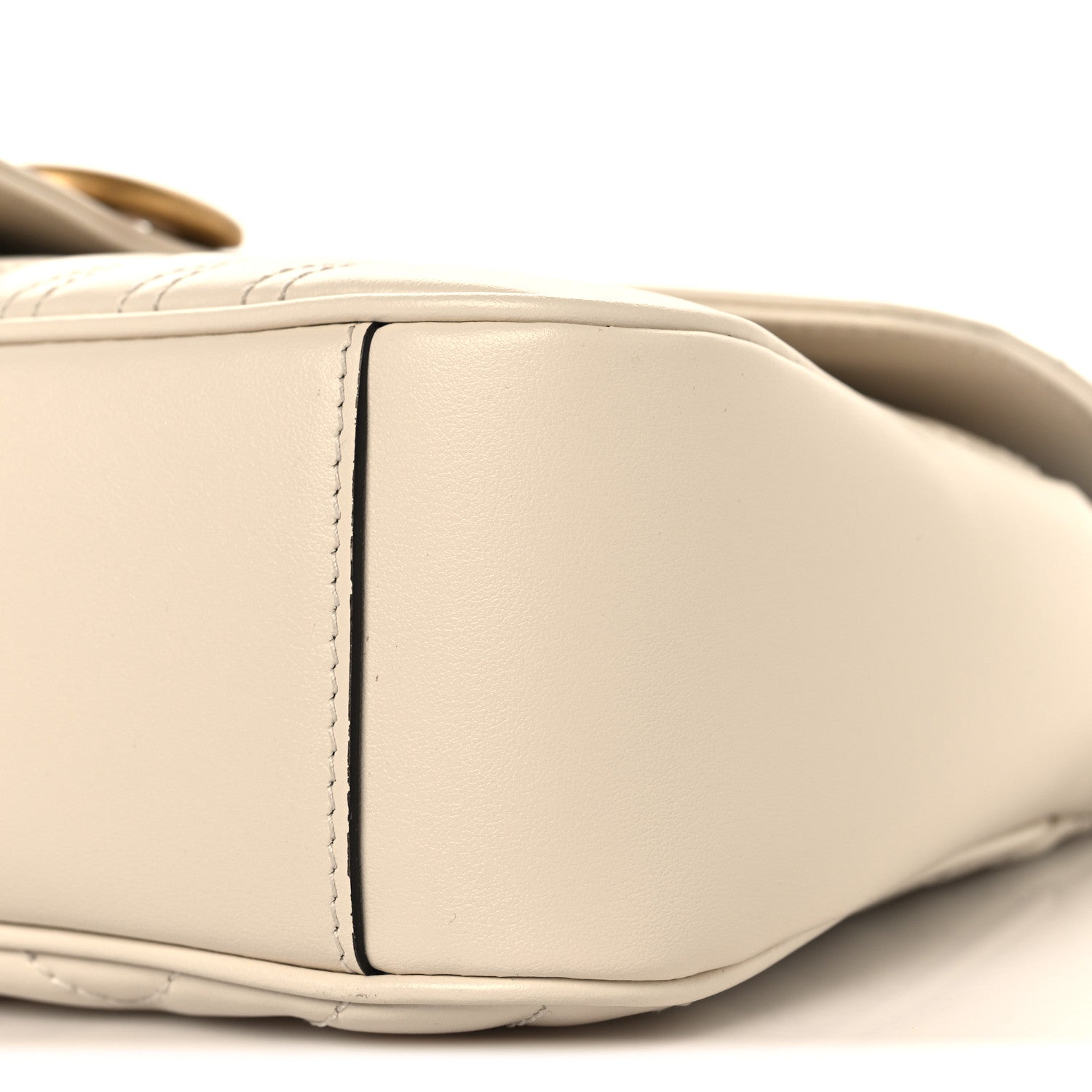 Gucci Calfskin Matelasse Small GG Marmont Shoulder Bag White 10 of 11