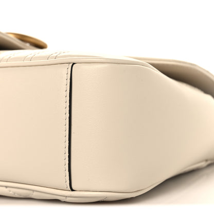 Gucci Calfskin Matelasse Small GG Marmont Shoulder Bag White 10 of 11