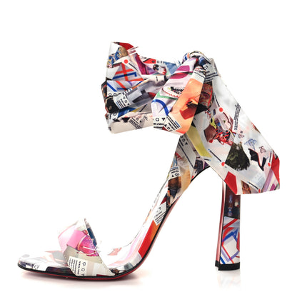 Christian Louboutin Silk Crosse Du Desert 100 Sandals 39 Multicolor 1 of 8