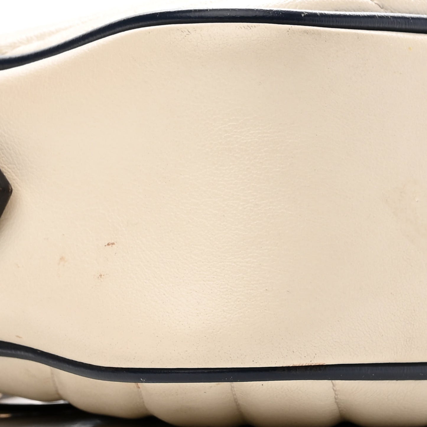 Vintage Effect Calfskin Matelasse Diagonal Small Torchon GG Marmont Chain Shoulder Bag Mystic White Blue Agata