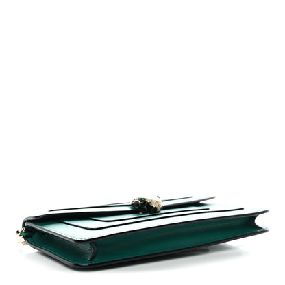 Bulgari Calfskin Serpenti Forever Flap Clutch Emerald Green 5 of 12