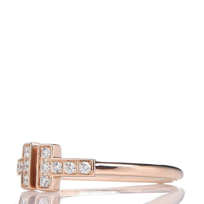 Tiffany 18K Rose Gold Diamond T Wire Ring 49 5 5 of 6