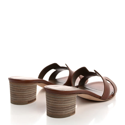 Hermes Calfskin Oasis Sandals 37.5 Gold 4 of 8