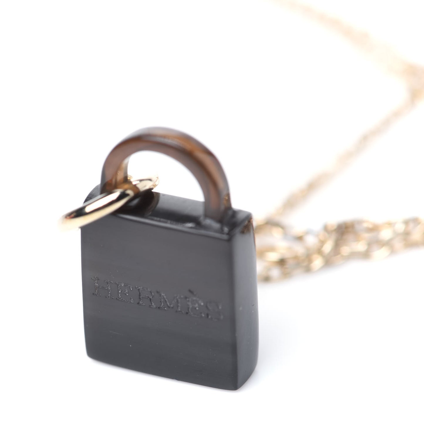 Permabrass Buffalo Horn Amulette Padlock PM Pendant Necklace