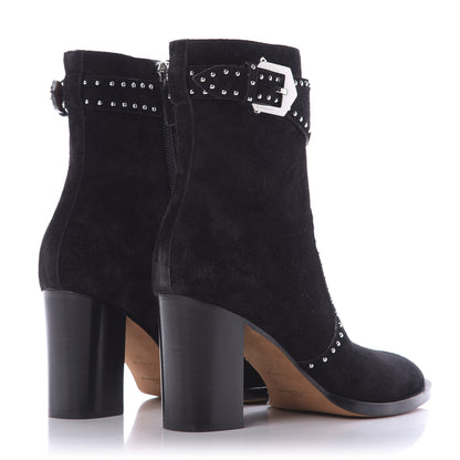 Givenchy Suede Calfskin Elegant Studded Ankle Boots 37 Black 4 of 10