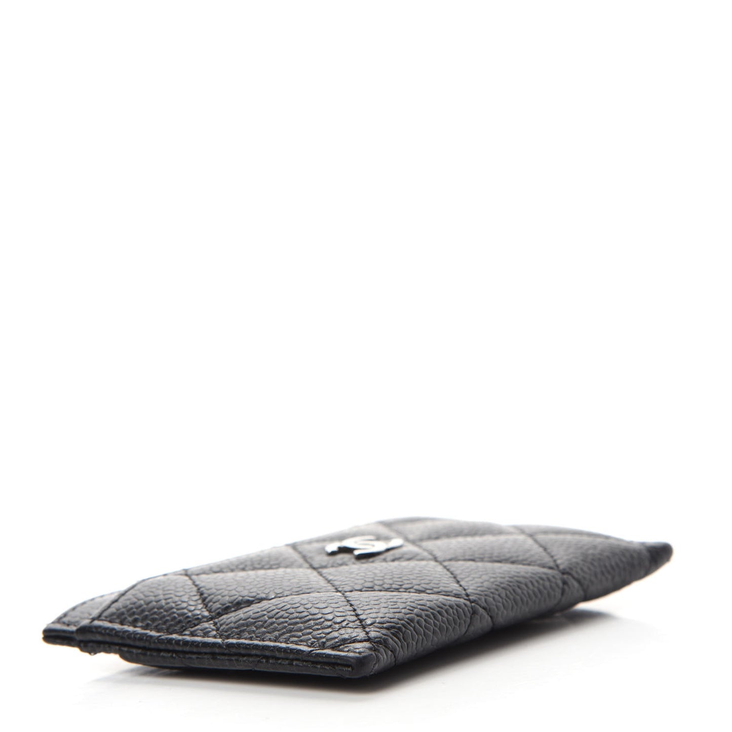 Caviar Quilted Card Holder Black