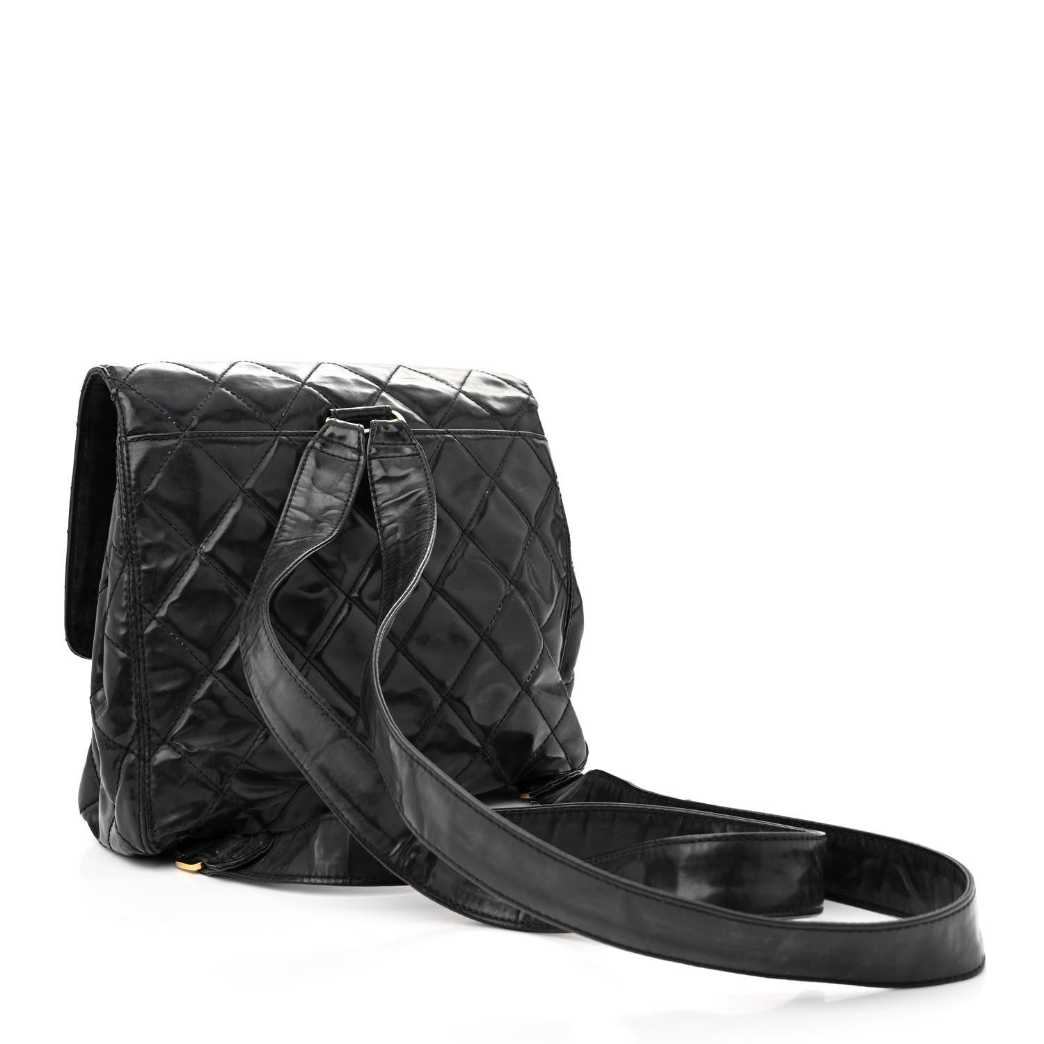 Chanel Patent Quilted Backpack Black 3 of 13