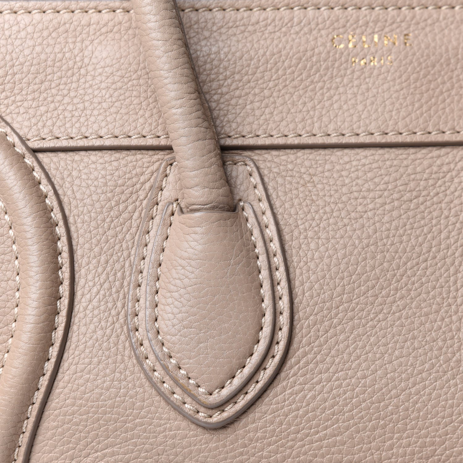 Celine Drummed Calfskin Micro Luggage Souris 8 of 14