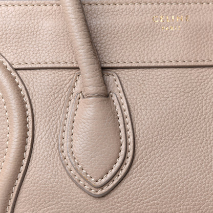 Celine Drummed Calfskin Micro Luggage Souris 8 of 14