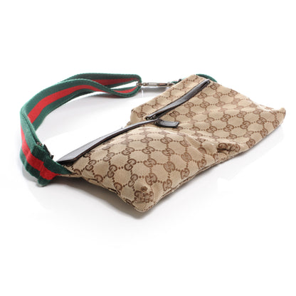 Gucci GG Monogram Web Double Pocket Belt Bag Ebony 4 of 10