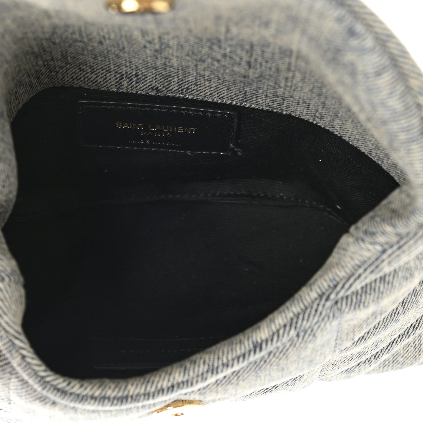 Denim Quilted Monogram Loulou Puffer Pouch Clutch Blue Gray Light Azur