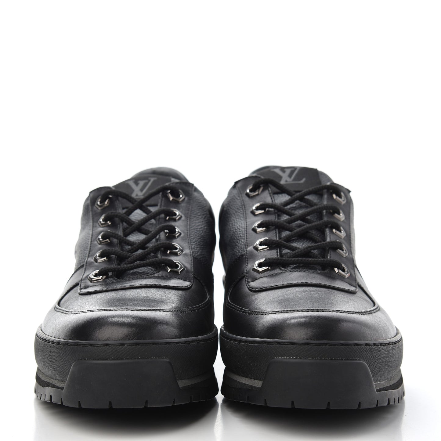 Calfskin Damier Graphite Mens Harlem Sneakers 7 Black