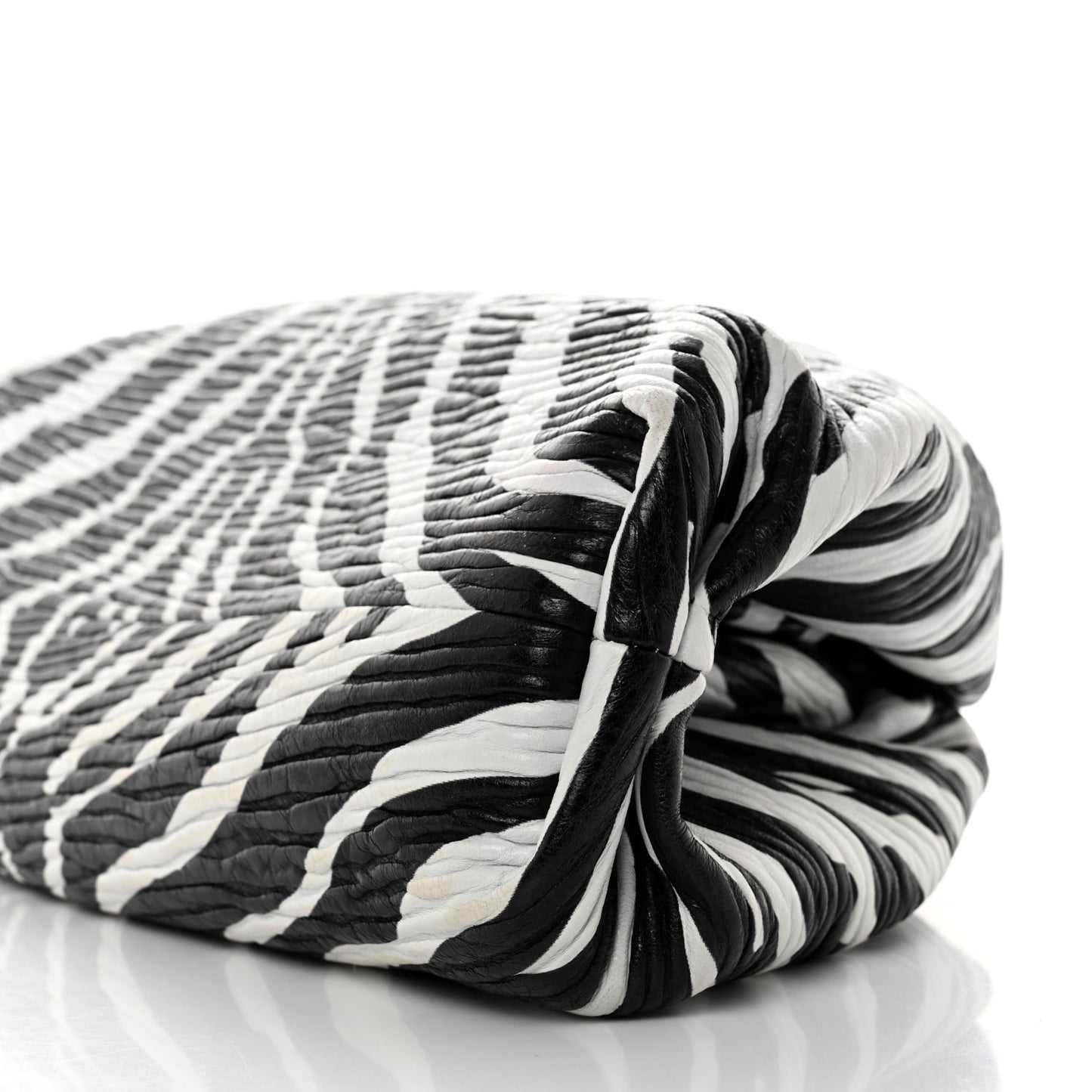 Nappa Zebra Print The Pouch Oversized Clutch White Black