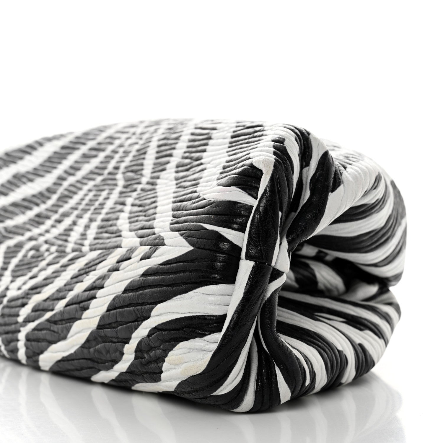 Bottega Veneta Nappa Zebra Print The Pouch Oversized Clutch White Black 8 of 9
