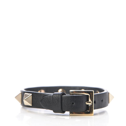 Valentino Garavani Vitello Rockstud Bracelet Black 3 of 5